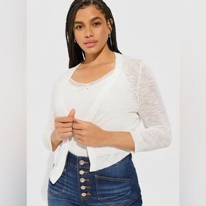 Torrid 3/4 Sleeve Cropped Shrug